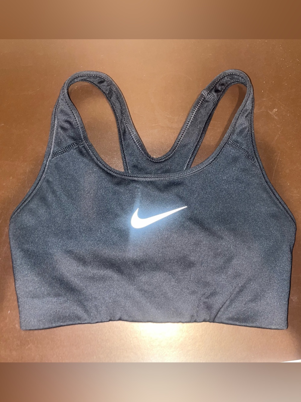 Nike Black Racerback Dri-FIT Sports Bra with White Logo